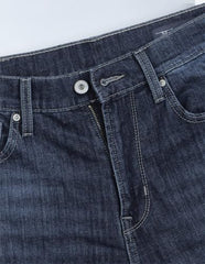Flying Machine Dark Blue Solid Cotton Blend Straight Fit Men's Jeans