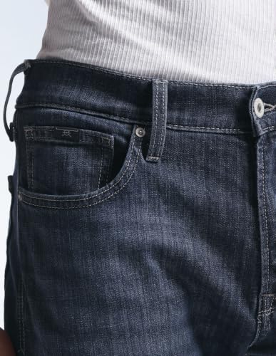 Flying Machine Dark Blue Solid Cotton Blend Straight Fit Men's Jeans