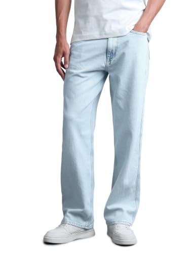 Flying Machine Men's Cobain Loose Fit Mid Rise Jeans