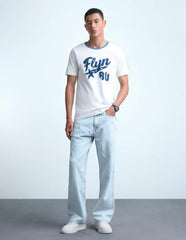Flying Machine Men's Cobain Loose Fit Mid Rise Jeans