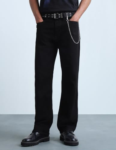 Flying Machine Men's Mid Rise Cobain Loose Fit Jeans