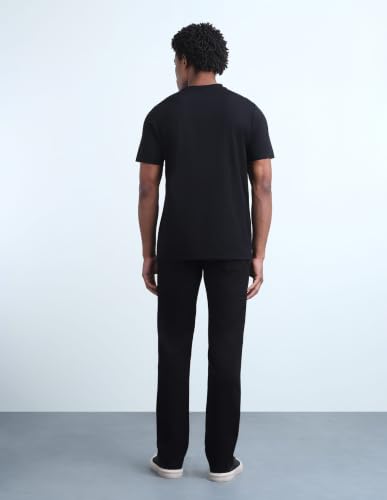 Flying Machine Jet Black Solid Cotton Blend Straight Fit Men's Jeans