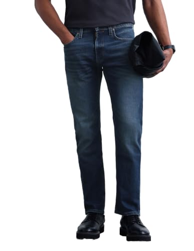 Flying Machine Dark Blue Solid Straight Fit Men's Jeans