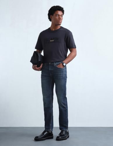 Flying Machine Dark Blue Solid Straight Fit Men's Jeans