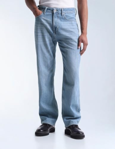 Flying Machine Light Blue Cotton Loose Fit Men's Jeans