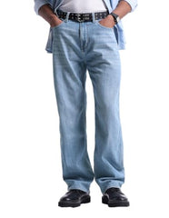 Flying Machine Light Blue Cotton Loose Fit Men's Jeans