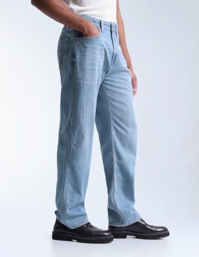 Flying Machine Light Blue Cotton Loose Fit Men's Jeans