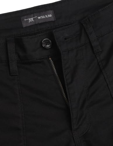 Flying Machine Black Solid Twill Tapered Fit Men's Cargos