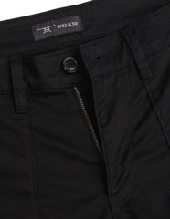 Flying Machine Black Solid Twill Tapered Fit Men's Cargos