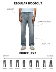 Flying Machine Men's Mid Rise Bruce Bootcut Fit Jeans