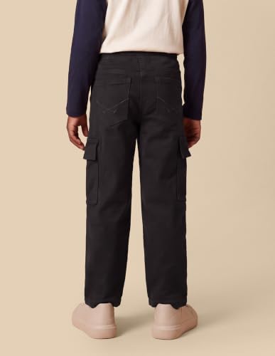 U.S. POLO ASSN. USPA Kids Boys Baggy Fit Brown Cargo Jeans