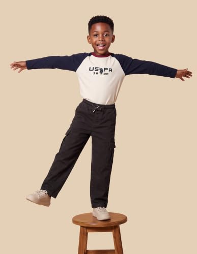 U.S. POLO ASSN. USPA Kids Boys Baggy Fit Brown Cargo Jeans