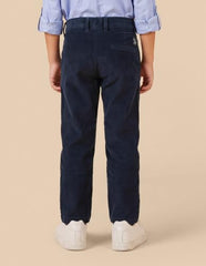 U.S. Polo Assn. Kids Navy Blue Corduroy Regular Fit Boy's Trouser