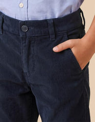 U.S. Polo Assn. Kids Navy Blue Corduroy Regular Fit Boy's Trouser