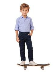 U.S. Polo Assn. Kids Navy Blue Corduroy Regular Fit Boy's Trouser