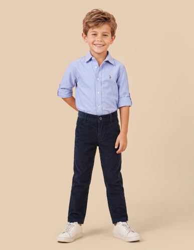 U.S. Polo Assn. Kids Navy Blue Corduroy Regular Fit Boy's Trouser