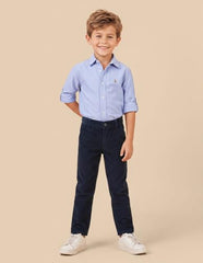 U.S. Polo Assn. Kids Navy Blue Corduroy Regular Fit Boy's Trouser