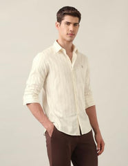 U.S.Polo Association Men's Vertical Striped Satin Shirt