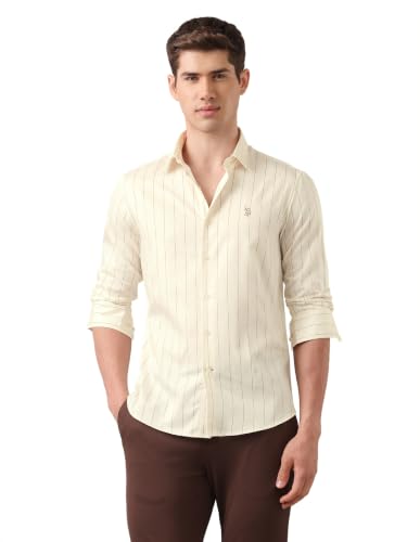 U.S.Polo Association Men's Vertical Striped Satin Shirt