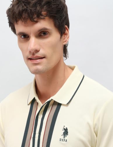 U.S.Polo Association Men's Vertical Striped Slim Fit Polo Shirt