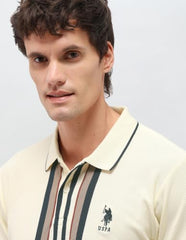 U.S.Polo Association Men's Vertical Striped Slim Fit Polo Shirt
