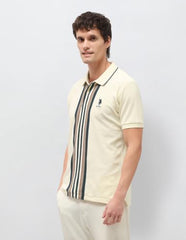 U.S.Polo Association Men's Vertical Striped Slim Fit Polo Shirt