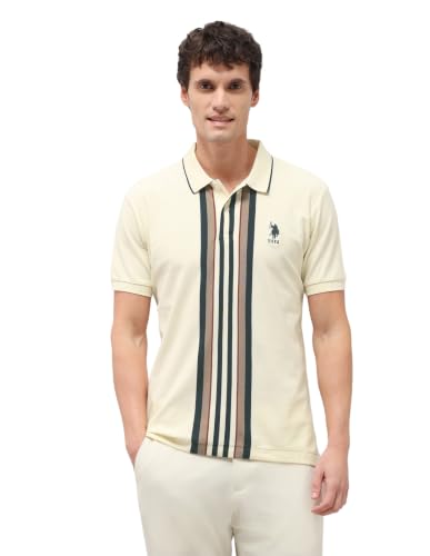 U.S.Polo Association Men's Vertical Striped Slim Fit Polo Shirt