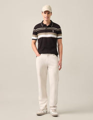 U.S. POLO ASSN. Dark Brown Striped Slim Fit Men's Polo Shirt