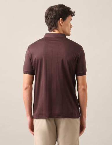 U.S. POLO ASSN. Dark Brown Vertical Striped Slim Fit Men's Polo Shirt