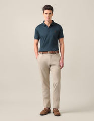 U.S. POLO ASSN. Teal Solid Cotton Slim Fit Men's Polo Shirt