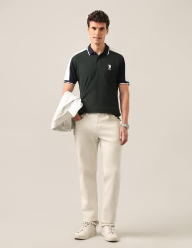 U.S.Polo Association Men's Solid Slim Fit Polo Shirt