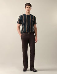 U.S. POLO ASSN. Dark Green Striped Crew Neck Men's T-Shirt