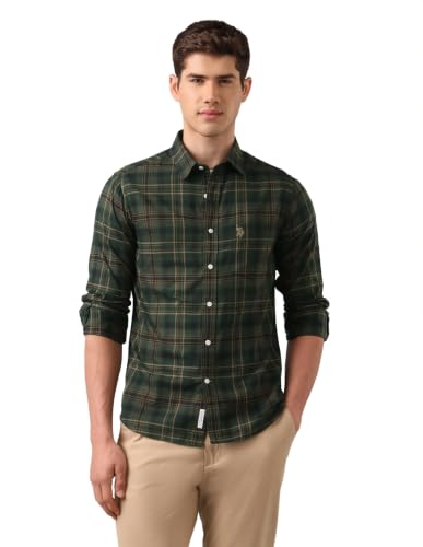 U.S.Polo Association Men's Tailored Fit Tartan Checked Shirt