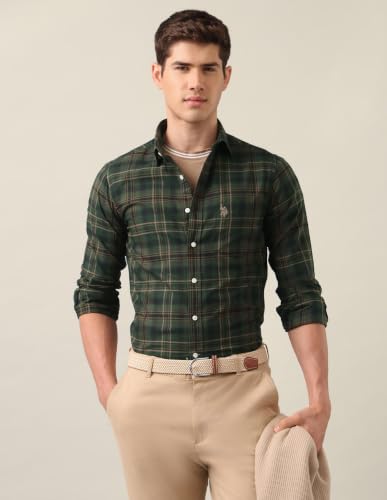 U.S.Polo Association Men's Tailored Fit Tartan Checked Shirt