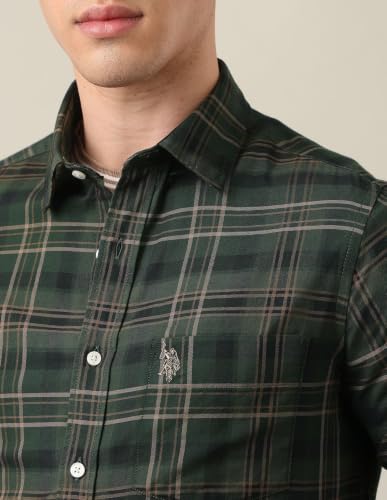 U.S.Polo Association Men's Tailored Fit Tartan Checked Shirt