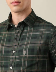 U.S.Polo Association Men's Tailored Fit Tartan Checked Shirt
