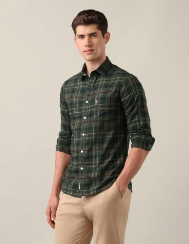 U.S.Polo Association Men's Tailored Fit Tartan Checked Shirt