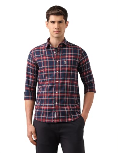 U.S.Polo Association Men's Tailored Fit Tartan Checked Shirt