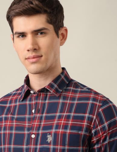 U.S.Polo Association Men's Tailored Fit Tartan Checked Shirt