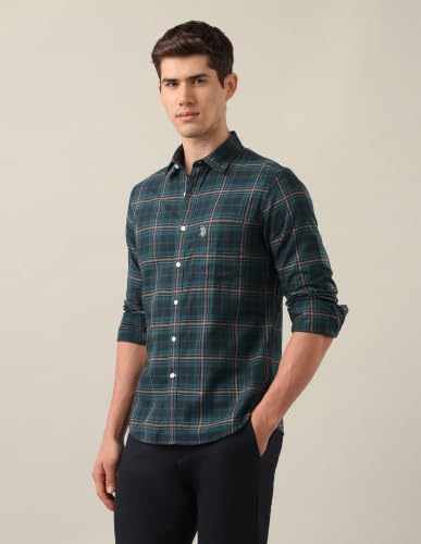 U.S.Polo Association Men's Tailored Fit Tartan Checked Shirt