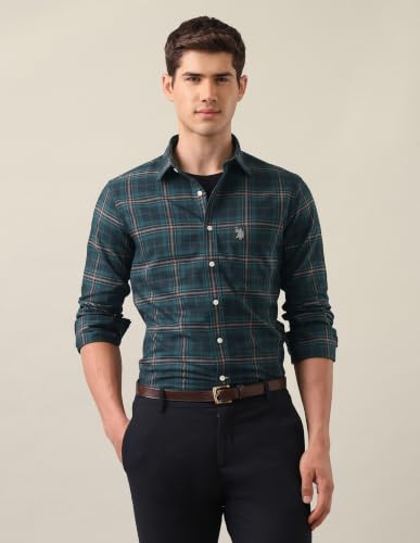 U.S.Polo Association Men's Tailored Fit Tartan Checked Shirt