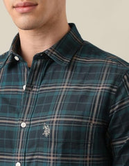 U.S.Polo Association Men's Tailored Fit Tartan Checked Shirt