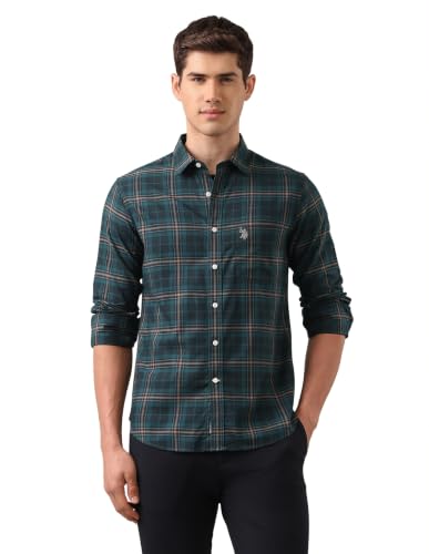 U.S.Polo Association Men's Tailored Fit Tartan Checked Shirt