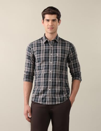 U.S. POLO ASSN. Dark Teal Plaid Tailored Fit Men's Shirt