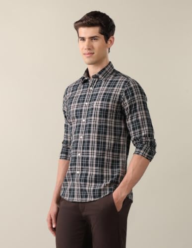U.S. POLO ASSN. Dark Teal Plaid Tailored Fit Men's Shirt