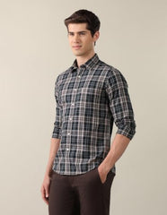 U.S. POLO ASSN. Dark Teal Plaid Tailored Fit Men's Shirt