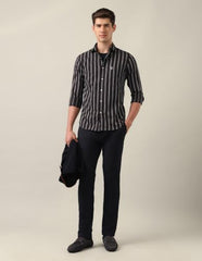 U.S.Polo Association Men's Tailored Fit Vertical Striped Shirt