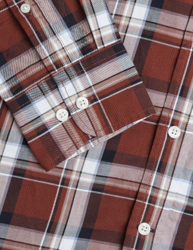 U.S. POLO ASSN. Rust Plaid Twill Tailored Fit Men's Shirt