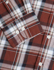 U.S. POLO ASSN. Rust Plaid Twill Tailored Fit Men's Shirt