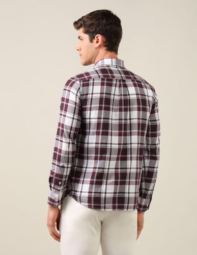 U.S. POLO ASSN. Maroon Plaid Checked Tailored Fit Men's Shirt